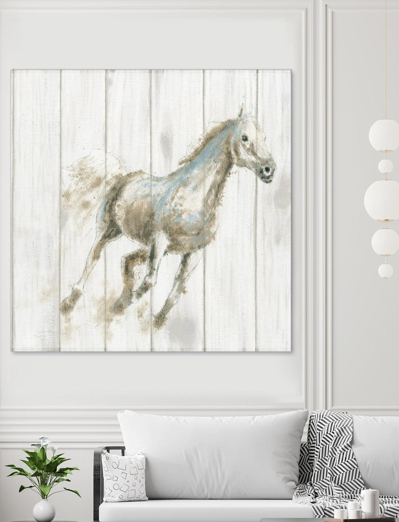 Stallion I on Birch by James Wiens on GIANT ART - grey animals