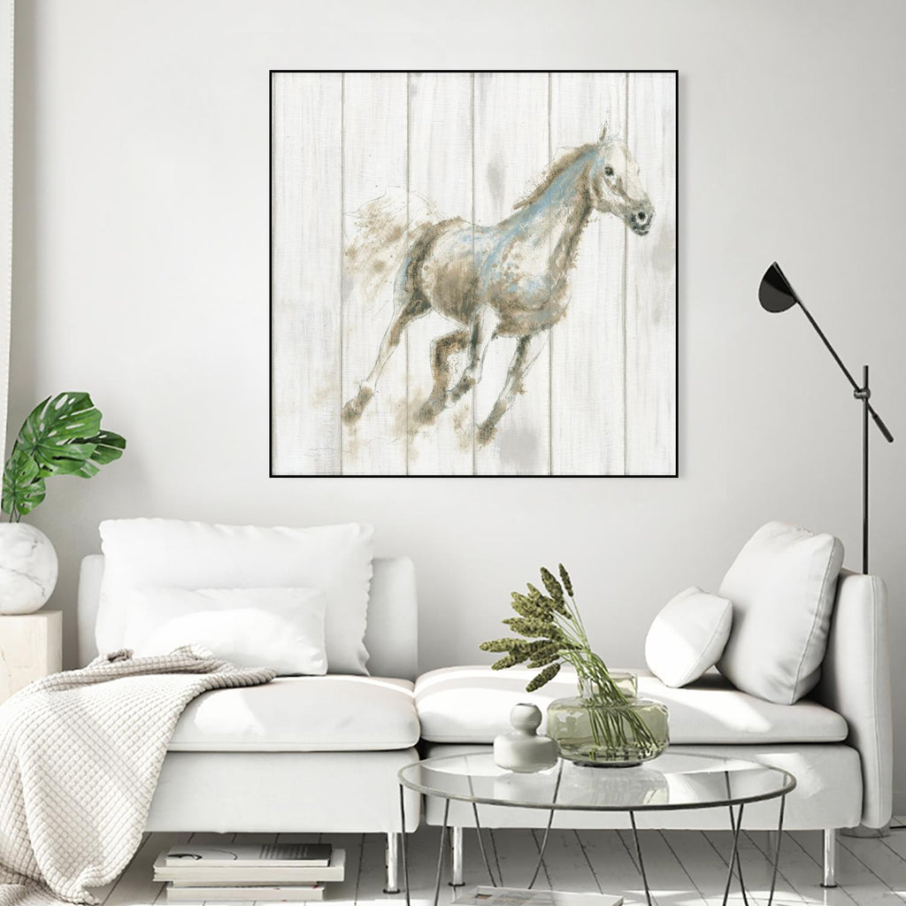 Stallion I on Birch par James Wiens sur GIANT ART - animaux gris