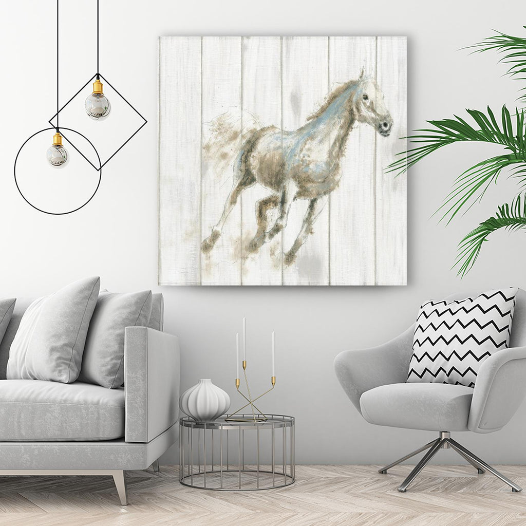 Stallion I on Birch by James Wiens on GIANT ART - white animals horse