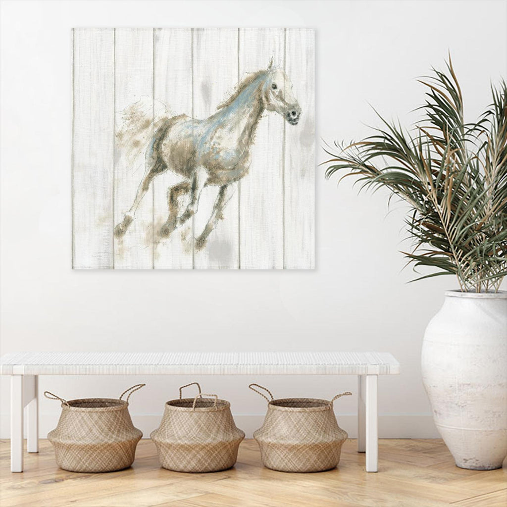 Stallion I on Birch by James Wiens on GIANT ART - white animals horse