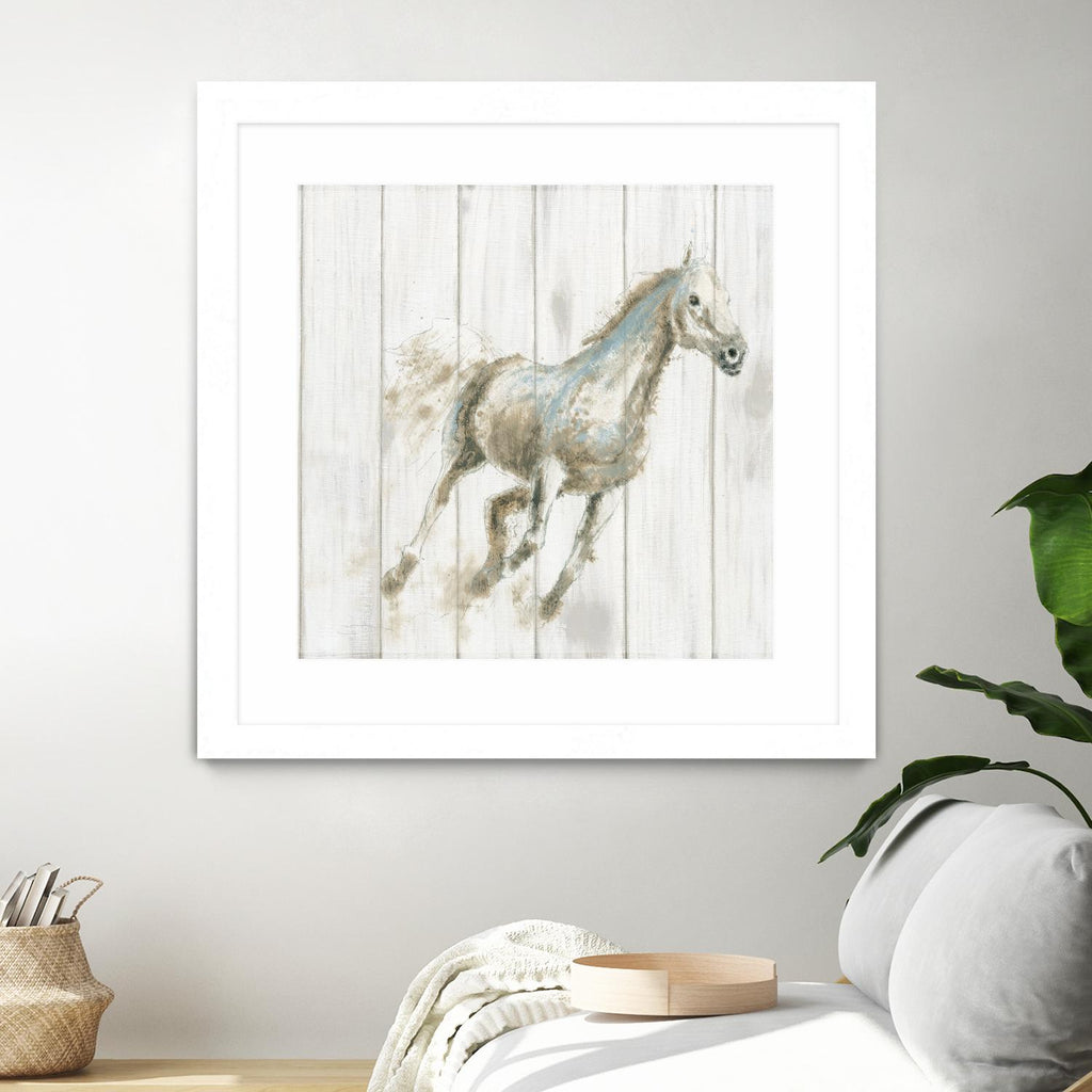 Stallion I on Birch by James Wiens on GIANT ART - grey animals
