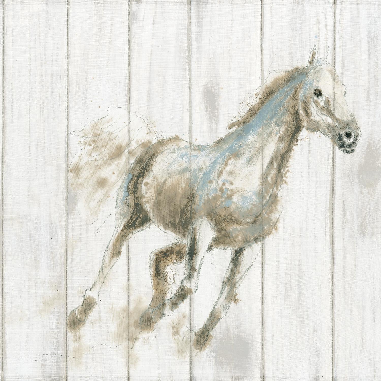 Stallion I on Birch par James Wiens sur GIANT ART - animaux gris