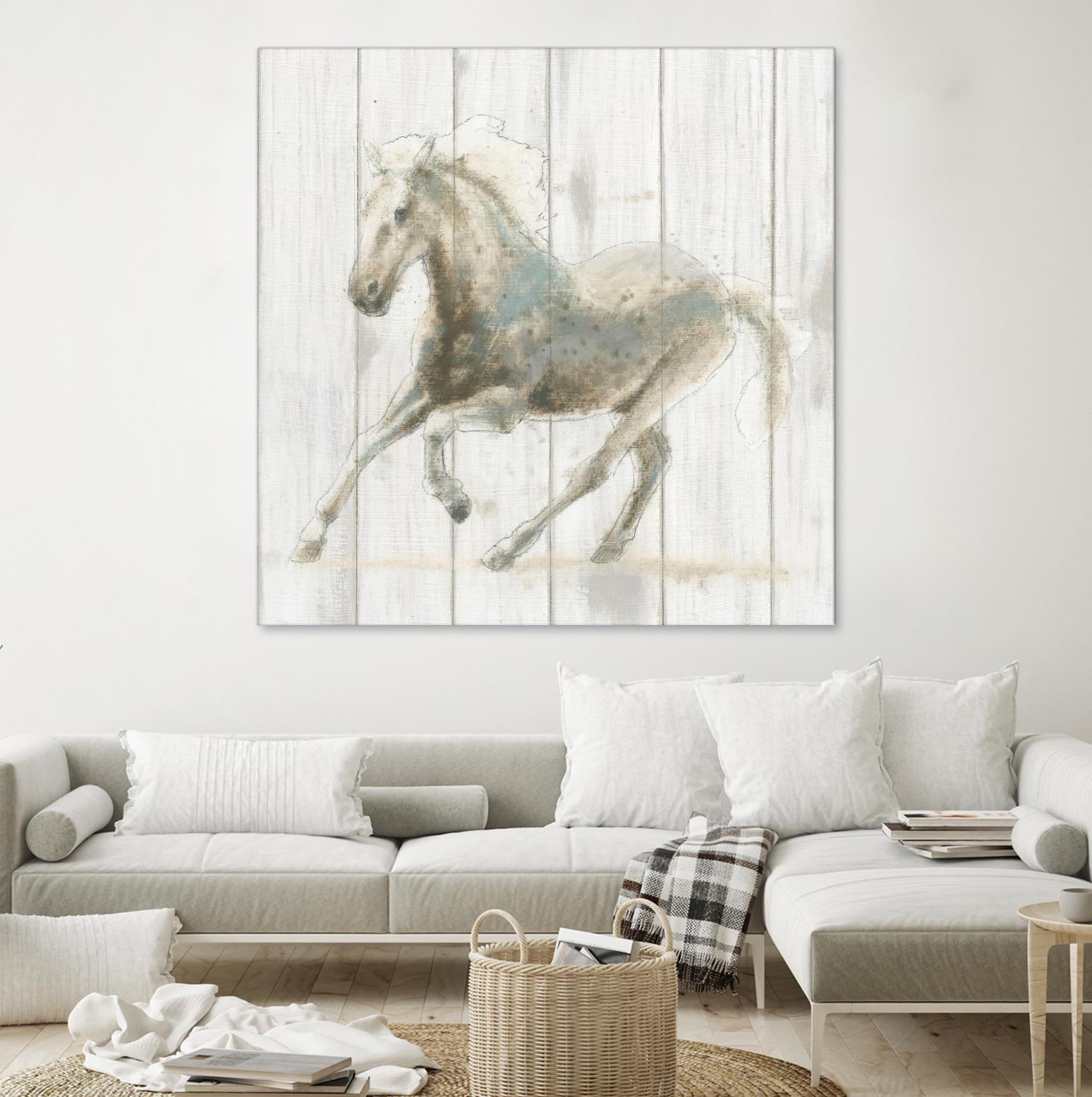 Stallion II on Birch by James Wiens on GIANT ART - grey animals