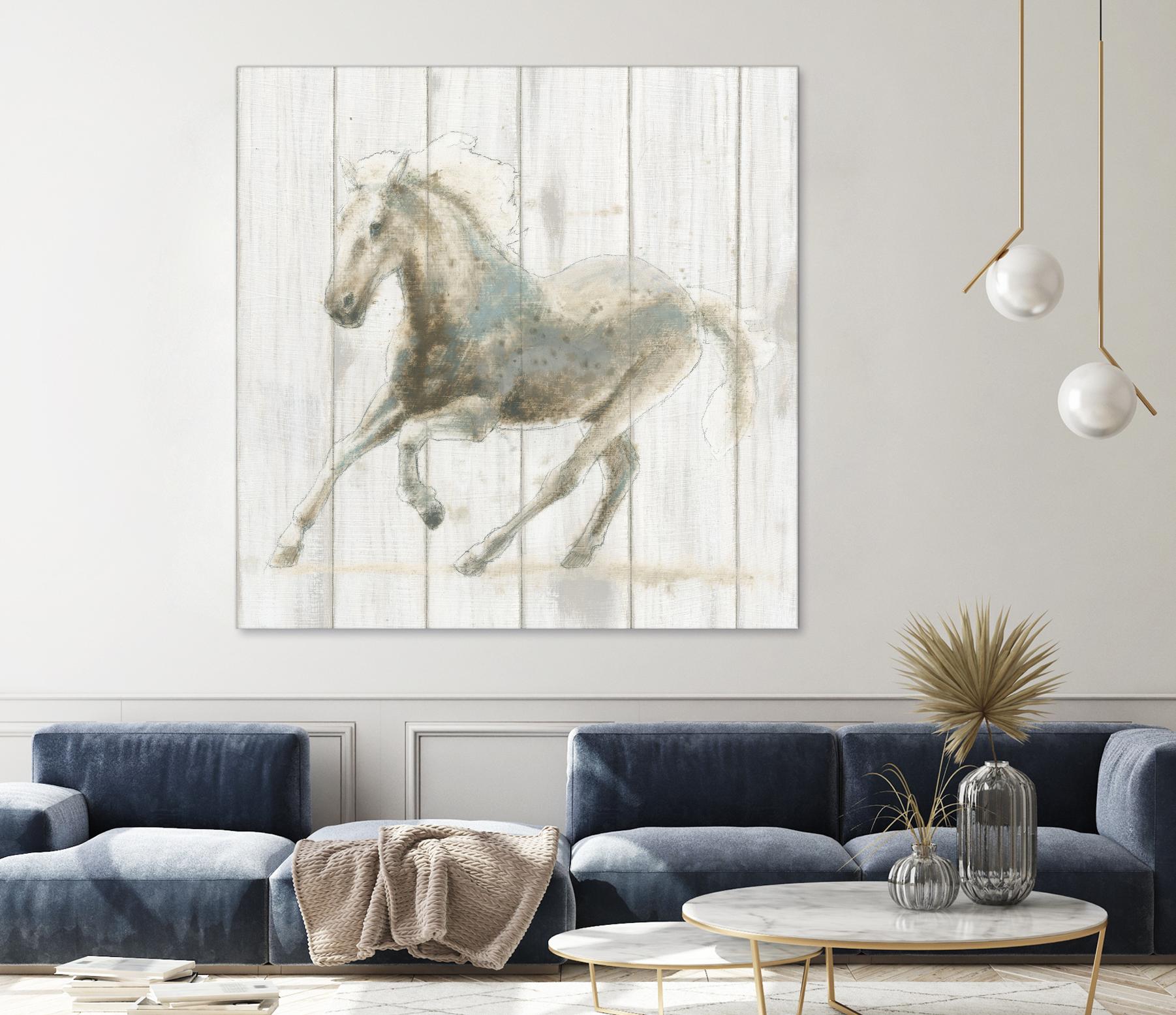 Stallion II on Birch by James Wiens on GIANT ART - grey animals