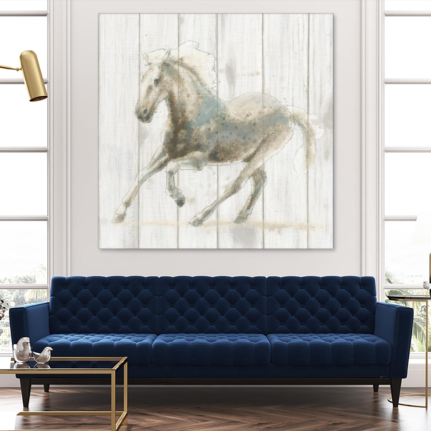 Stallion II on Birch by James Wiens on GIANT ART - grey animals