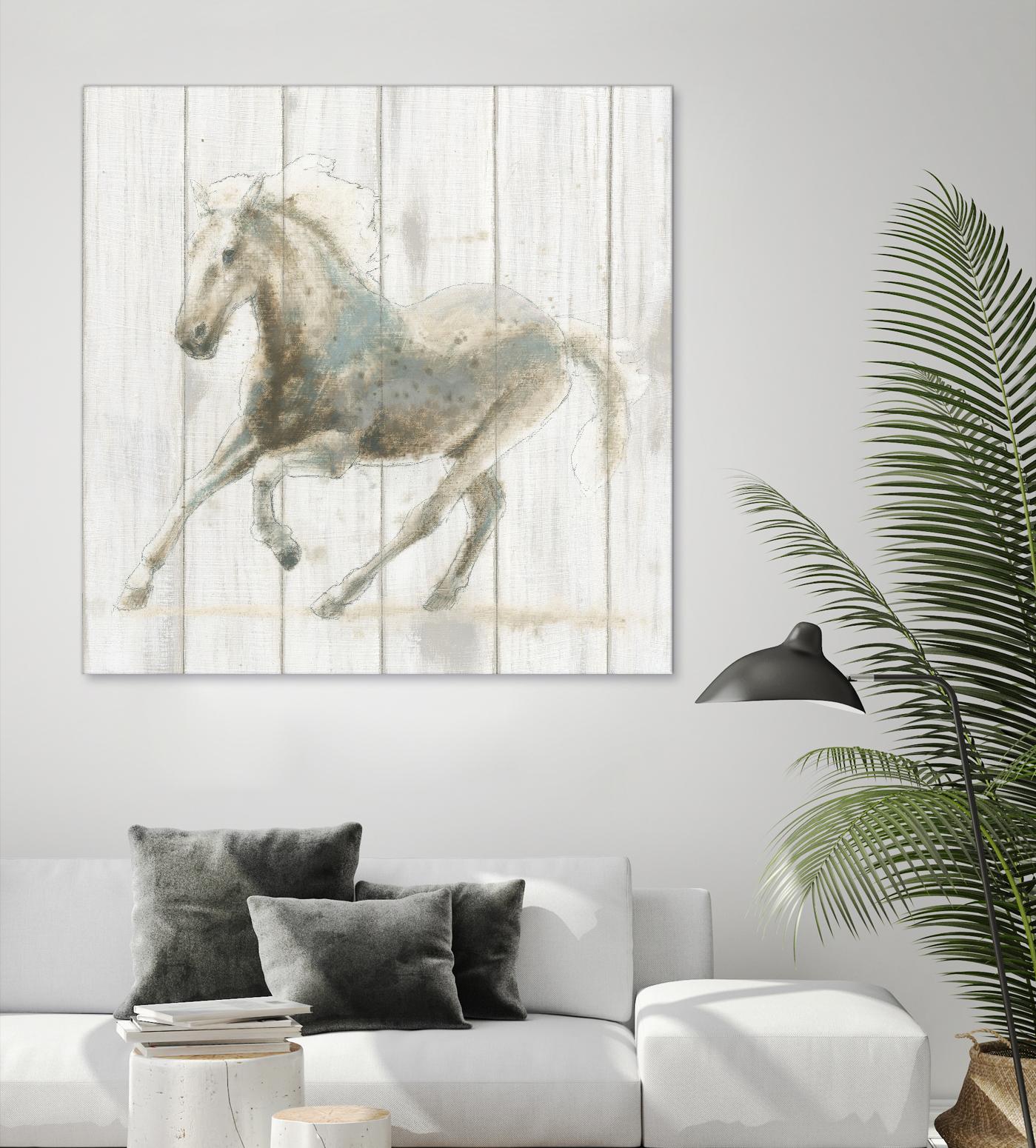 Stallion II on Birch by James Wiens on GIANT ART - grey animals