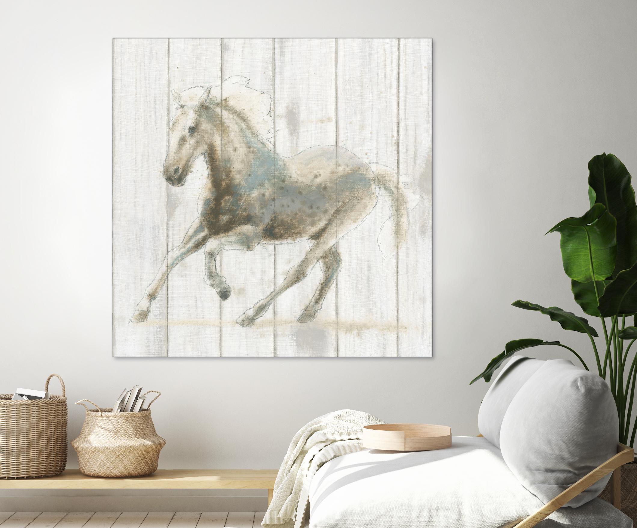 Stallion II on Birch by James Wiens on GIANT ART - grey animals