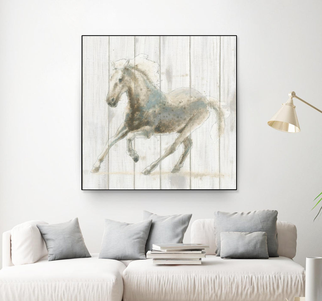 Stallion II on Birch by James Wiens on GIANT ART - grey animals