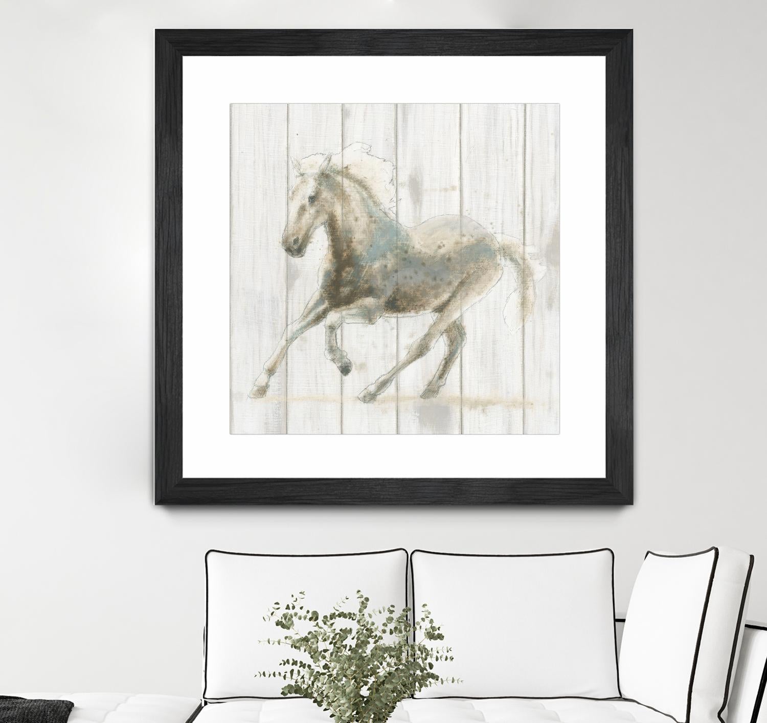 Stallion II on Birch by James Wiens on GIANT ART - grey animals