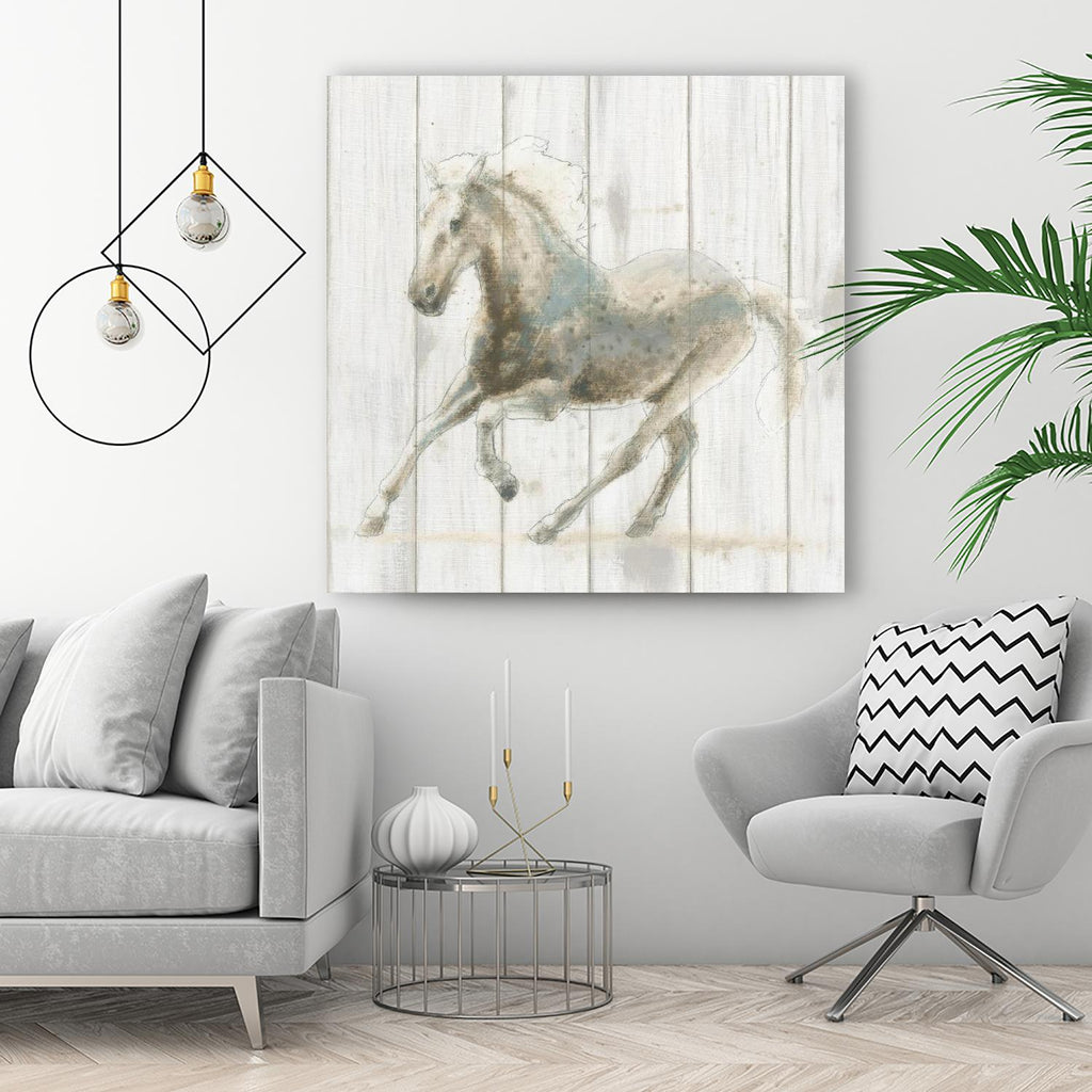 Stallion II on Birch by James Wiens on GIANT ART - white animals horse