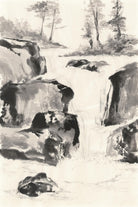 Sumi Waterfall II by Chris Paschke on GIANT ART - grey landscape