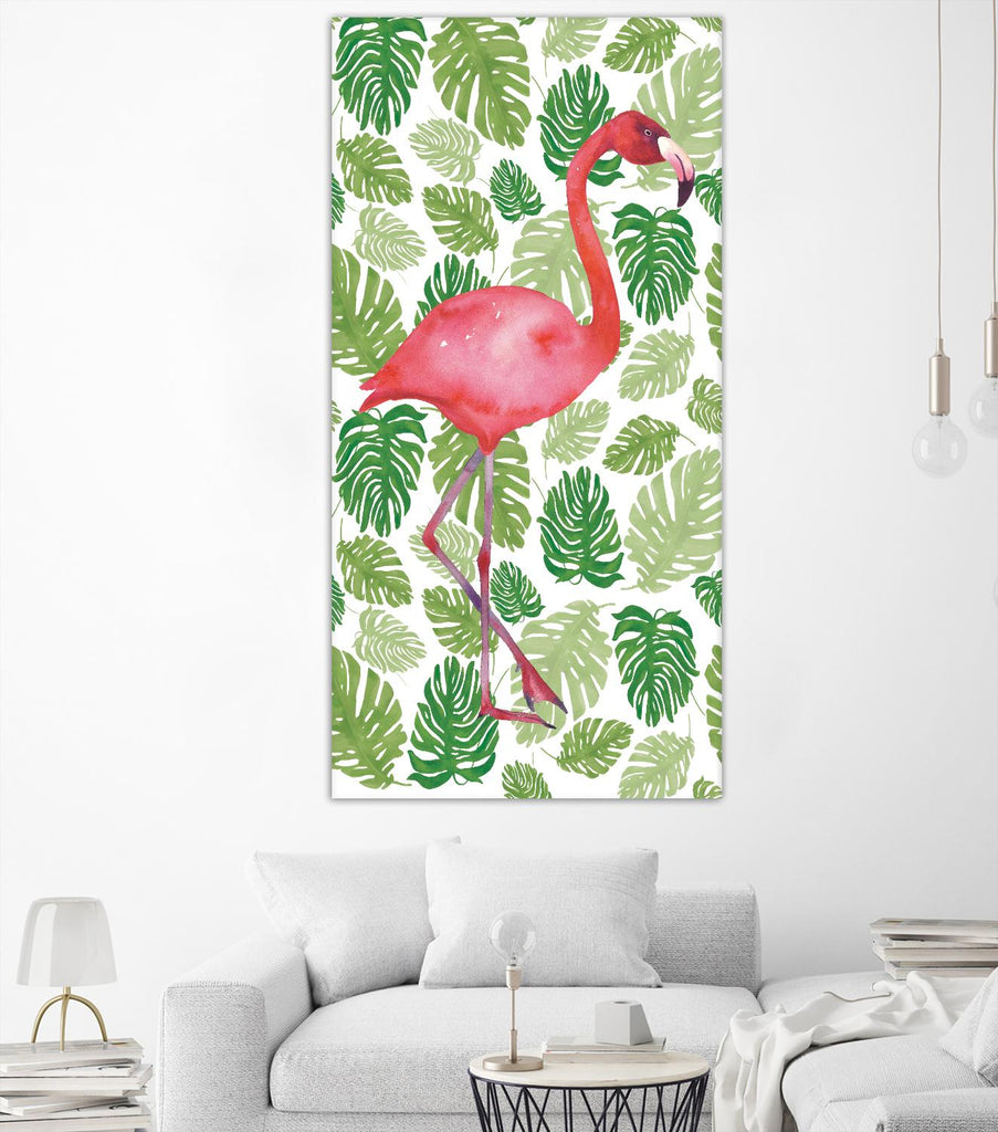 Tropical Flamingo I by Portfolio on GIANT ART - green tropical