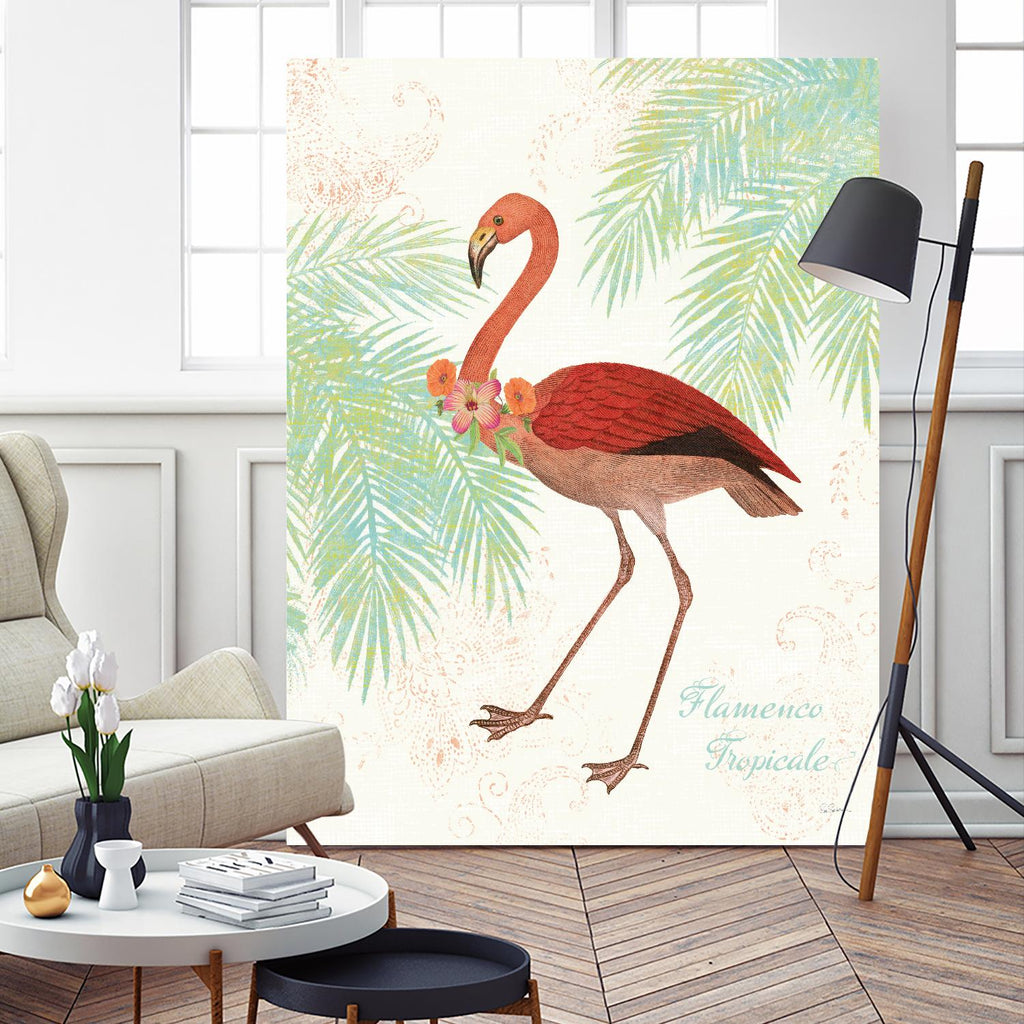 Flamingo Tropicale II by Sue Schlabach on GIANT ART - green tropical