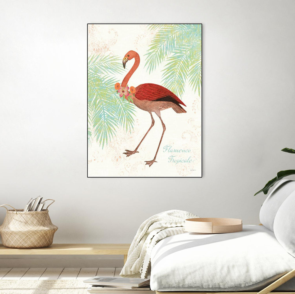 Flamingo Tropicale II par Sue Schlabach sur GIANT ART - vert tropical