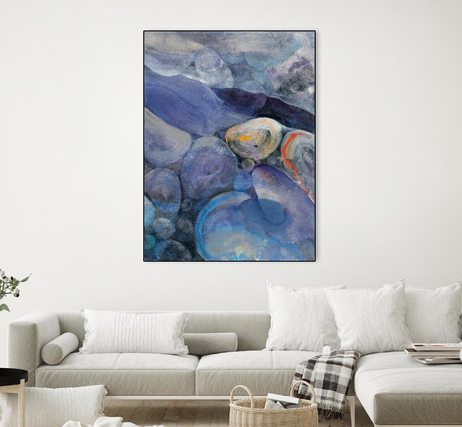 In the Stream II by Albena Hristova on GIANT ART - blue abstract