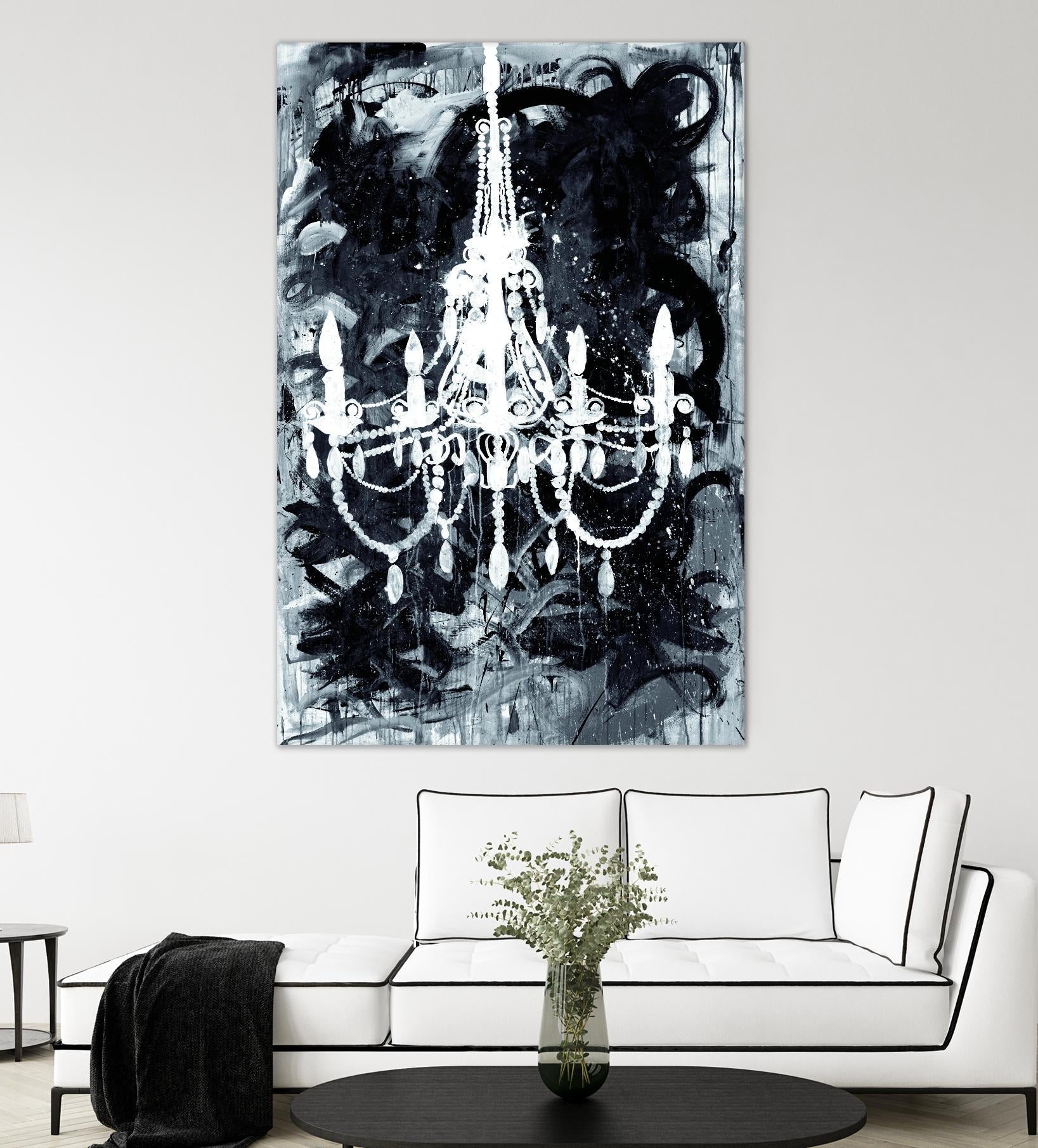 Chandelier Black and White by Kent Youngstrom on GIANT ART - grey interior