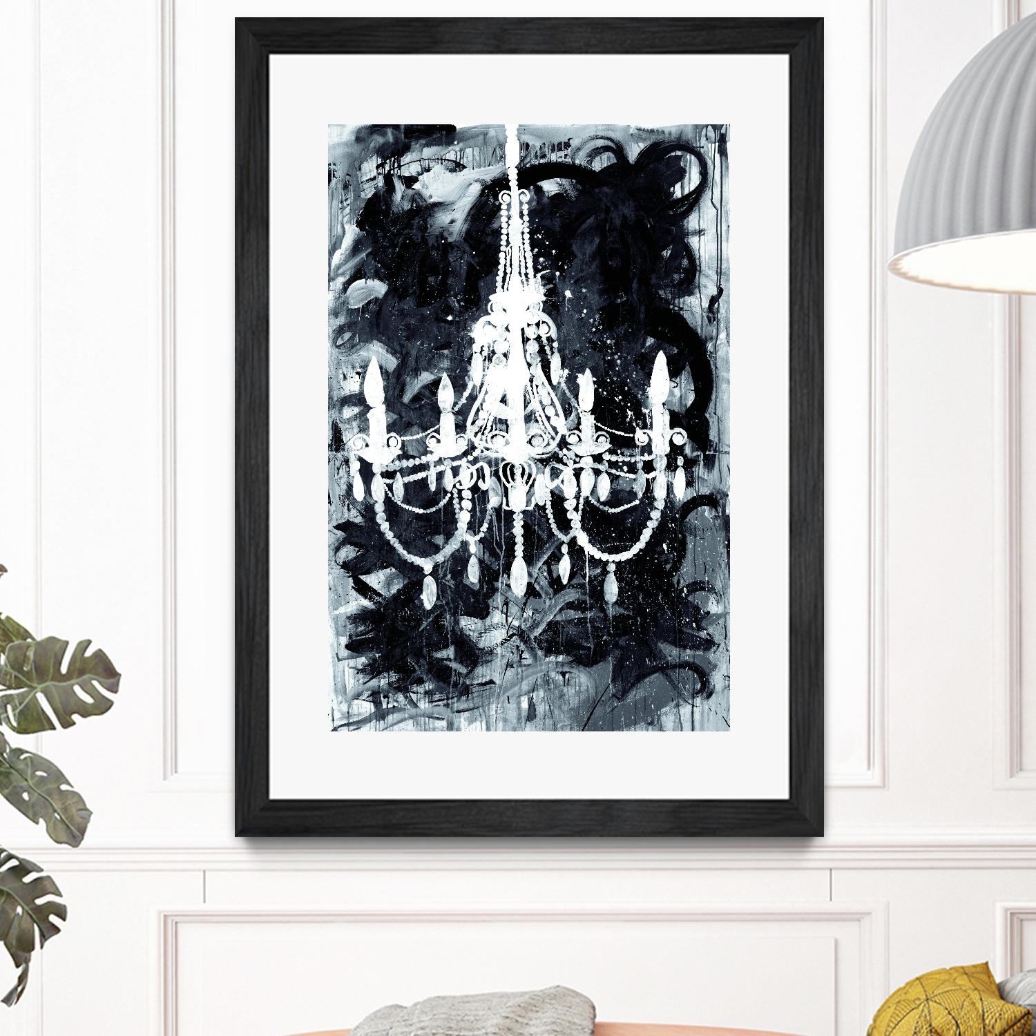 Chandelier Black and White by Kent Youngstrom on GIANT ART - grey interior