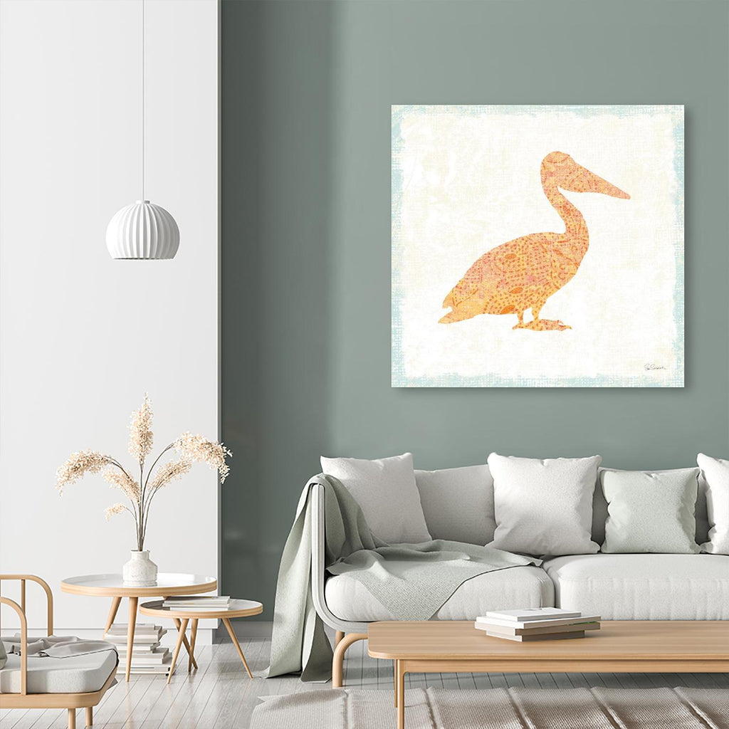 Flamingo Tropicale IX by Carol Rowan on GIANT ART - beige animal bird