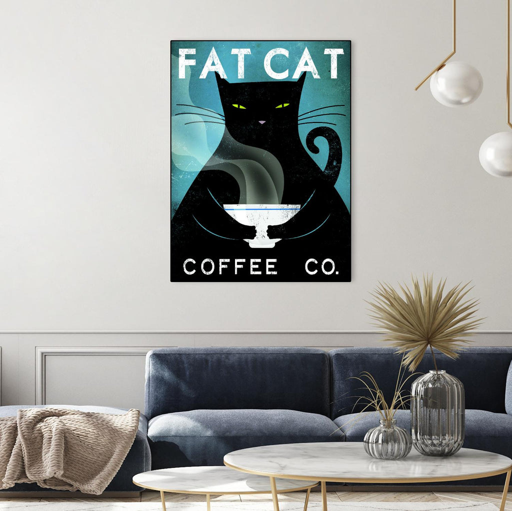 Cat Coffee no City by Ryan Fowler on GIANT ART - black animals