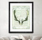 Regal Antlers on Newsprint II by Sue Schlabach on GIANT ART - brown country look