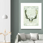 Regal Antlers on Newsprint II by Sue Schlabach on GIANT ART - brown country look
