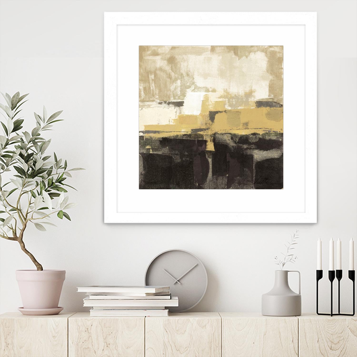 July Road II - Tan by Silvia Vassileva on GIANT ART - white abstract