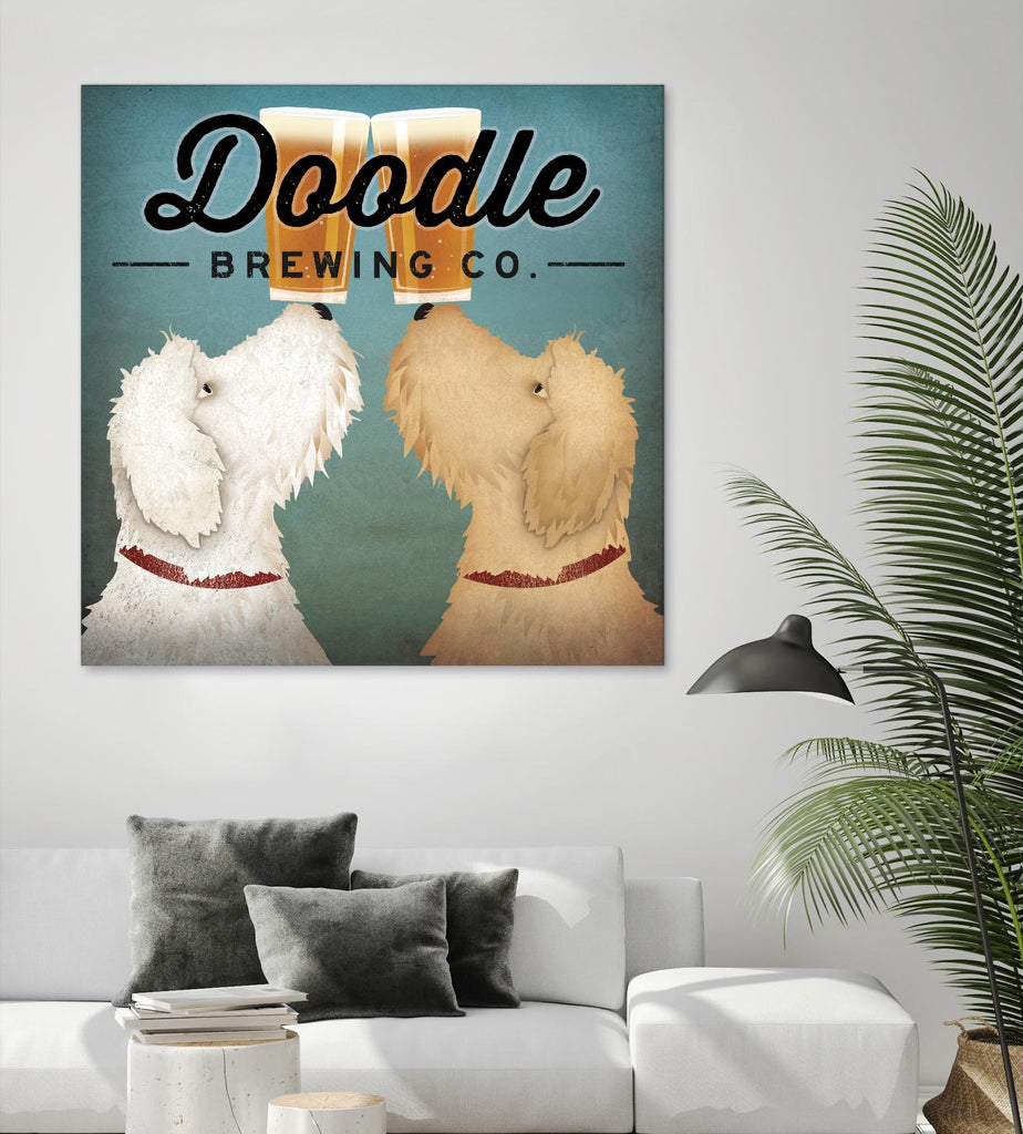 Doodle Beer Double by Ryan Fowler on GIANT ART - beige animals