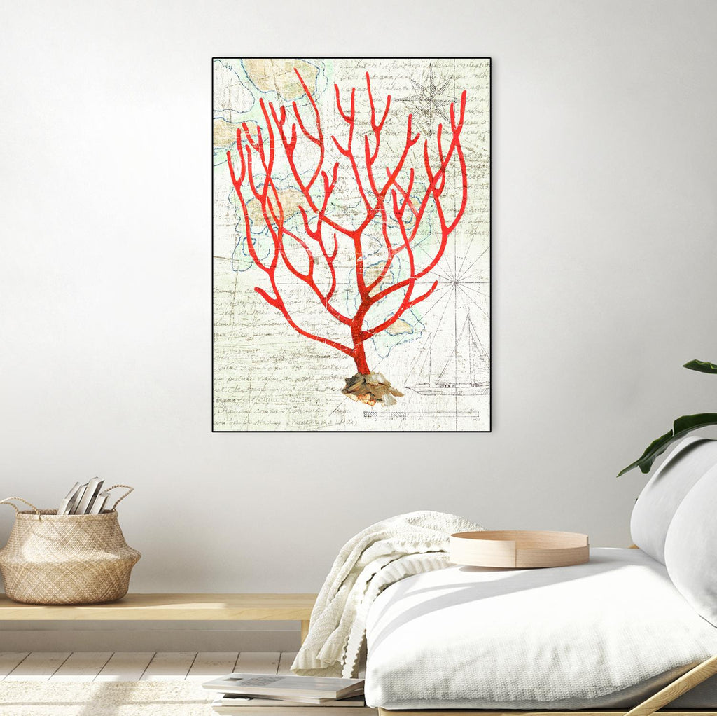 Textured Coral I by Avery Tillmon on GIANT ART - beige nautical