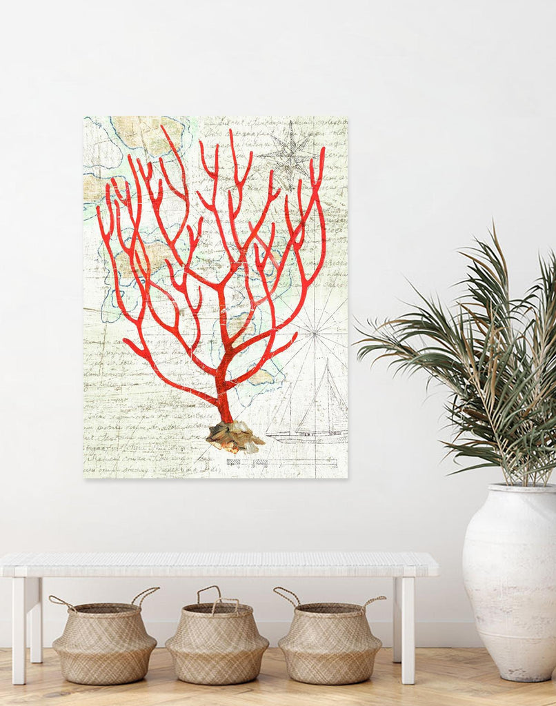 Textured Coral I by Avery Tillmon on GIANT ART - beige nautical