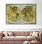 Worldwide I by James Wiens on GIANT ART - gold maps