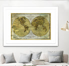 Worldwide I by James Wiens on GIANT ART - gold typography carte du monde