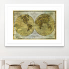 Worldwide I by James Wiens on GIANT ART - gold typography carte du monde