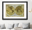 Worldwide I by James Wiens on GIANT ART - gold typography carte du monde