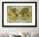 Worldwide I by James Wiens on GIANT ART - gold typography carte du monde
