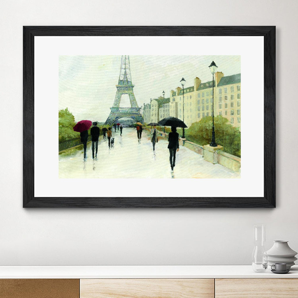 Eiffel in the Rain Marsala Umbrella by Avery Tillmon on GIANT ART - green everyday life
