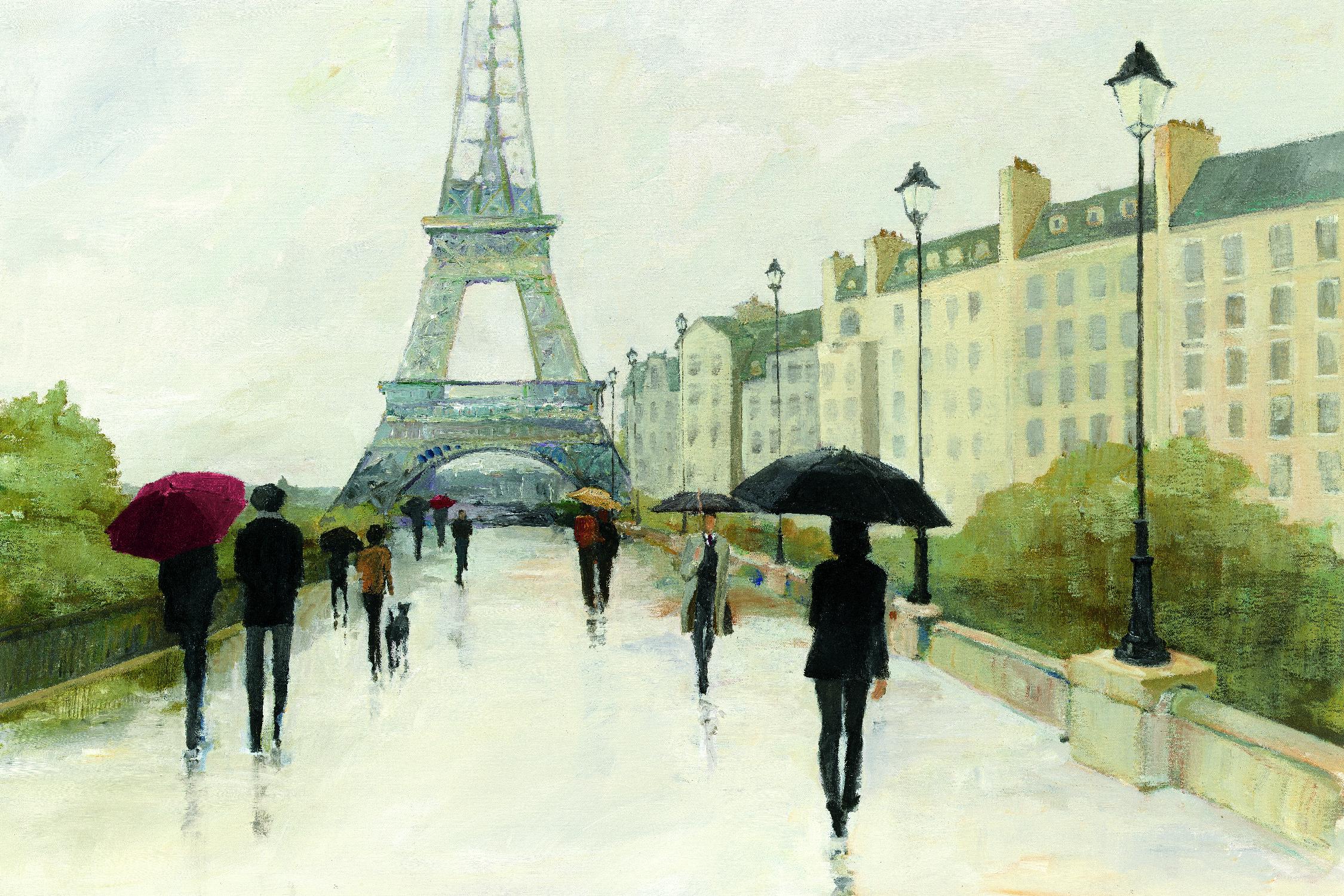 Eiffel in the Rain Marsala Umbrella by Avery Tillmon on GIANT ART - green everyday life