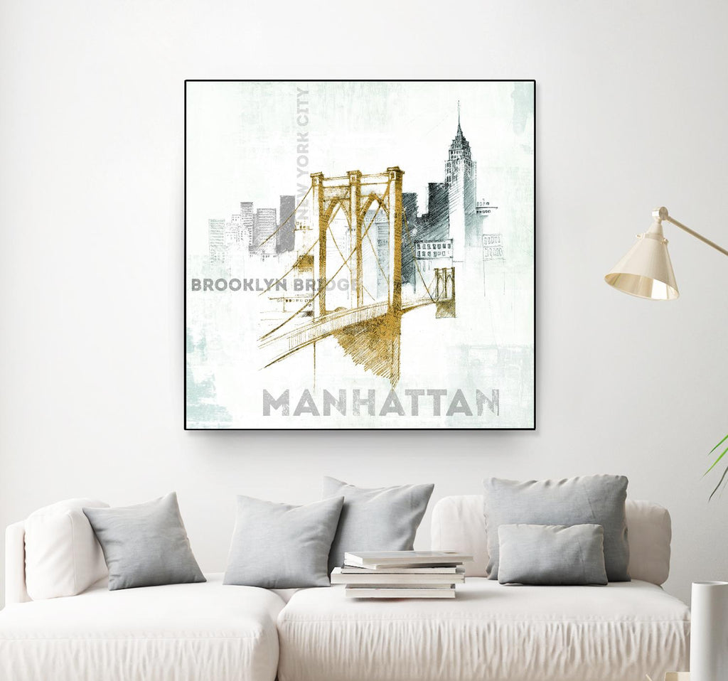 Brooklyn Bridge by Avery Tillmon on GIANT ART - grey city scene