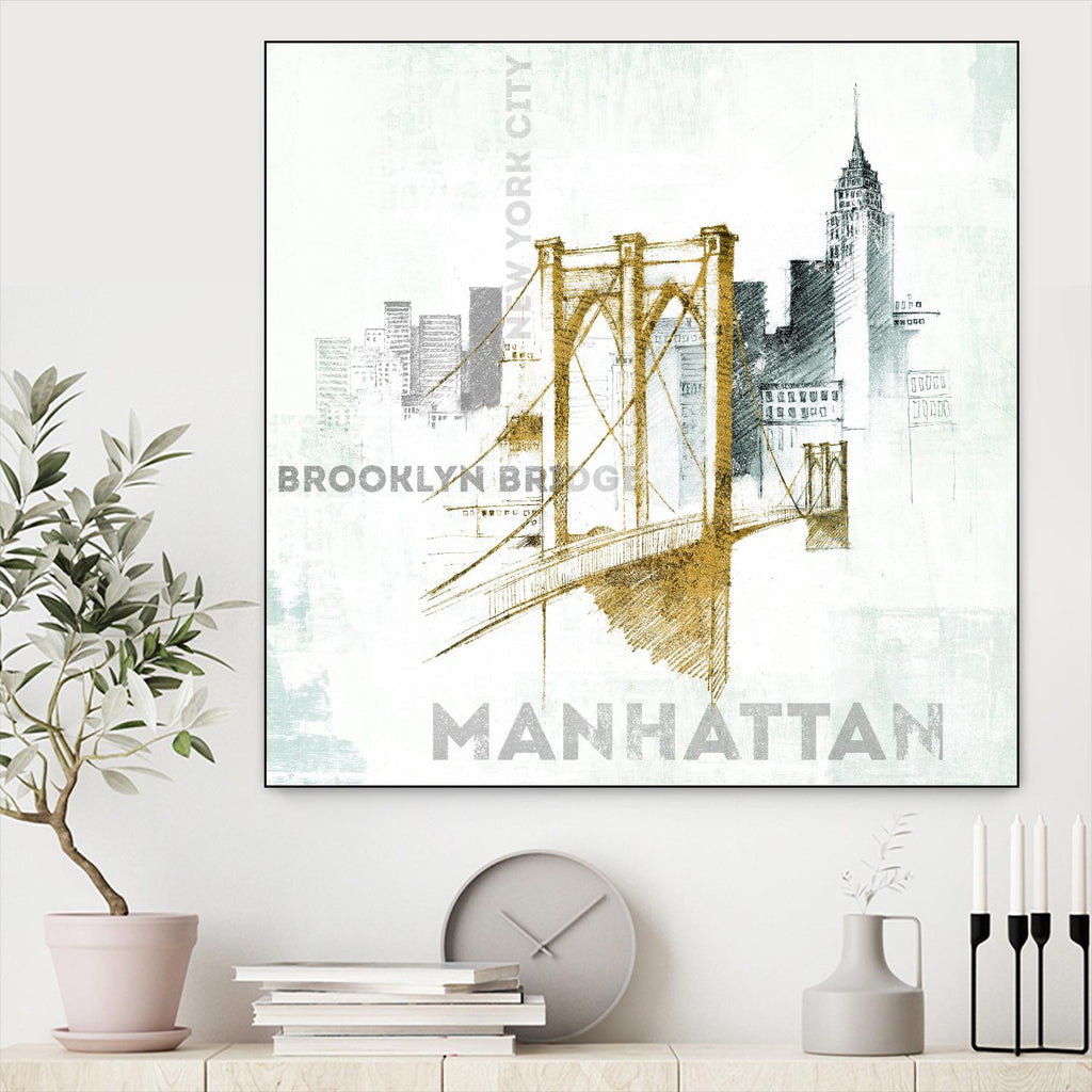 Brooklyn Bridge by Avery Tillmon on GIANT ART - grey city scene