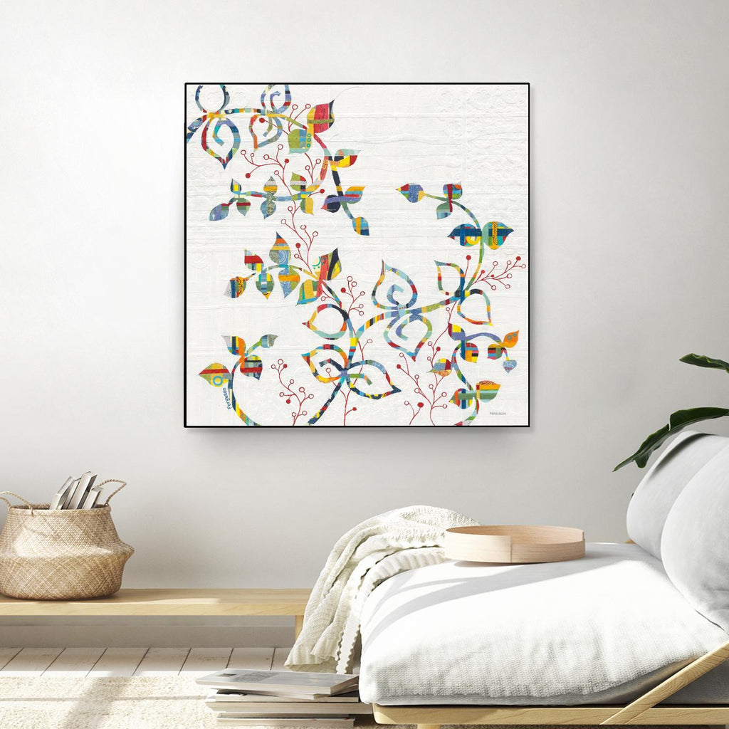 Rainbow Vines with Berries by Moira Hershey on GIANT ART - multi plants & trees natures