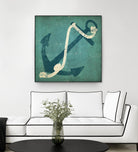 Nautical Anchor Blue by Ryan Fowler on GIANT ART - white nautical