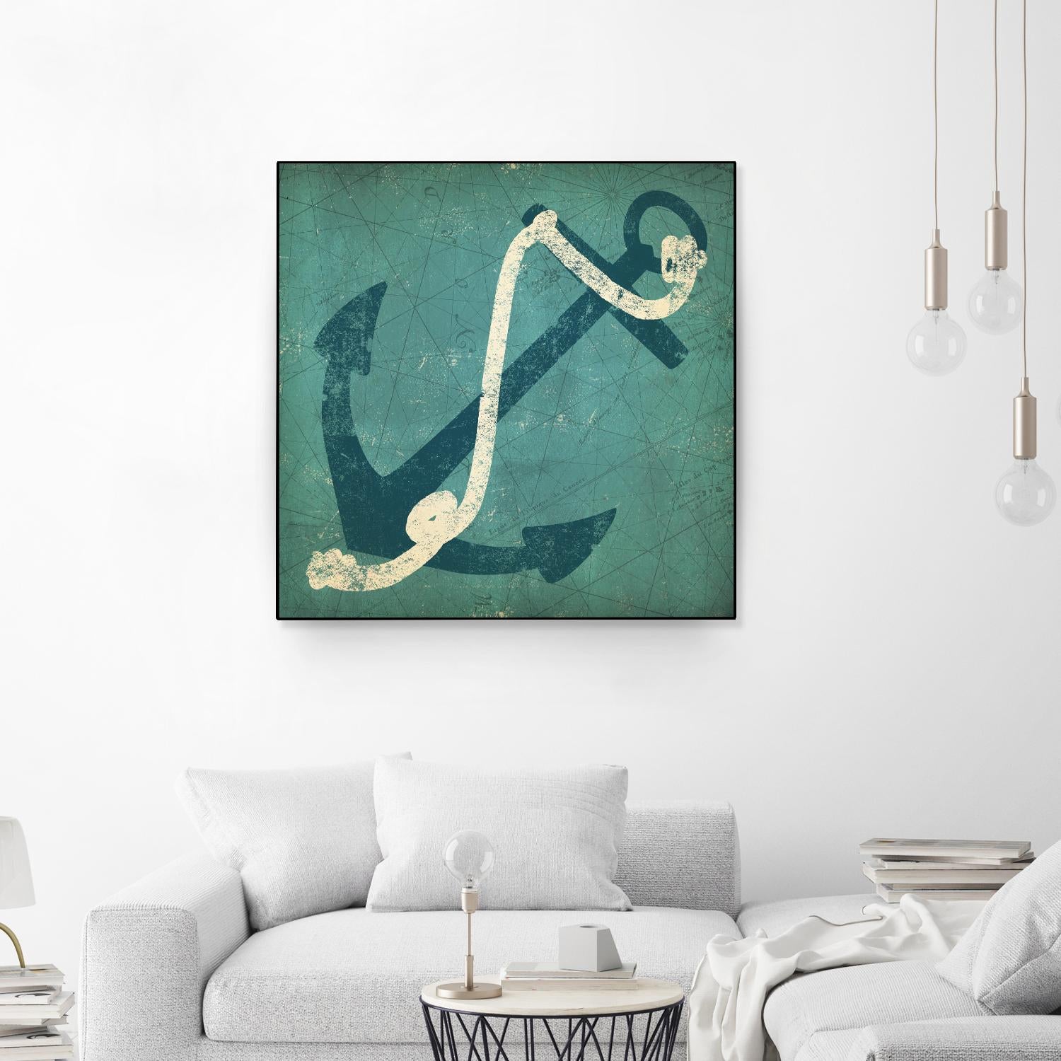 Nautical Anchor Blue by Ryan Fowler on GIANT ART - white nautical