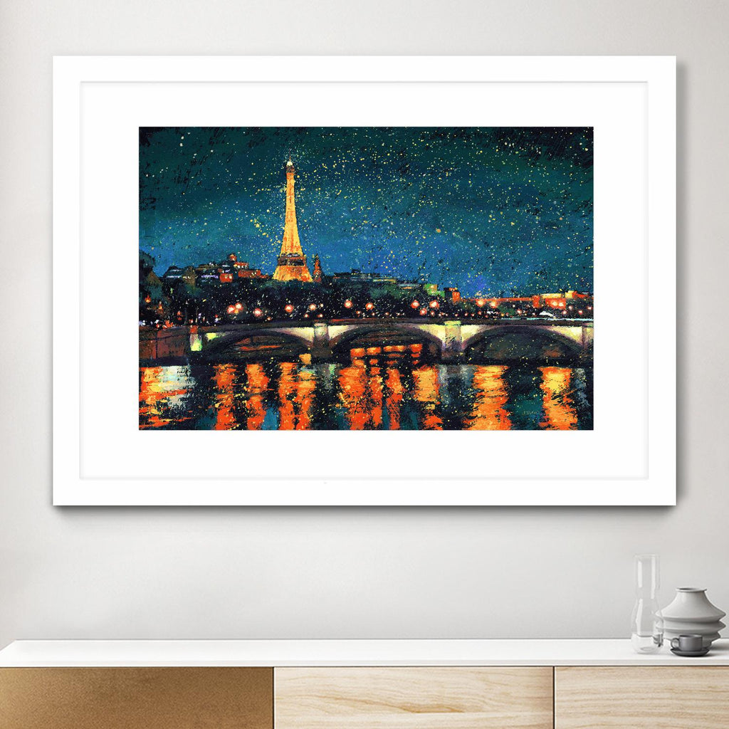 Paris Nights Blue I by James Wiens on GIANT ART - blue architecture eiffel tower