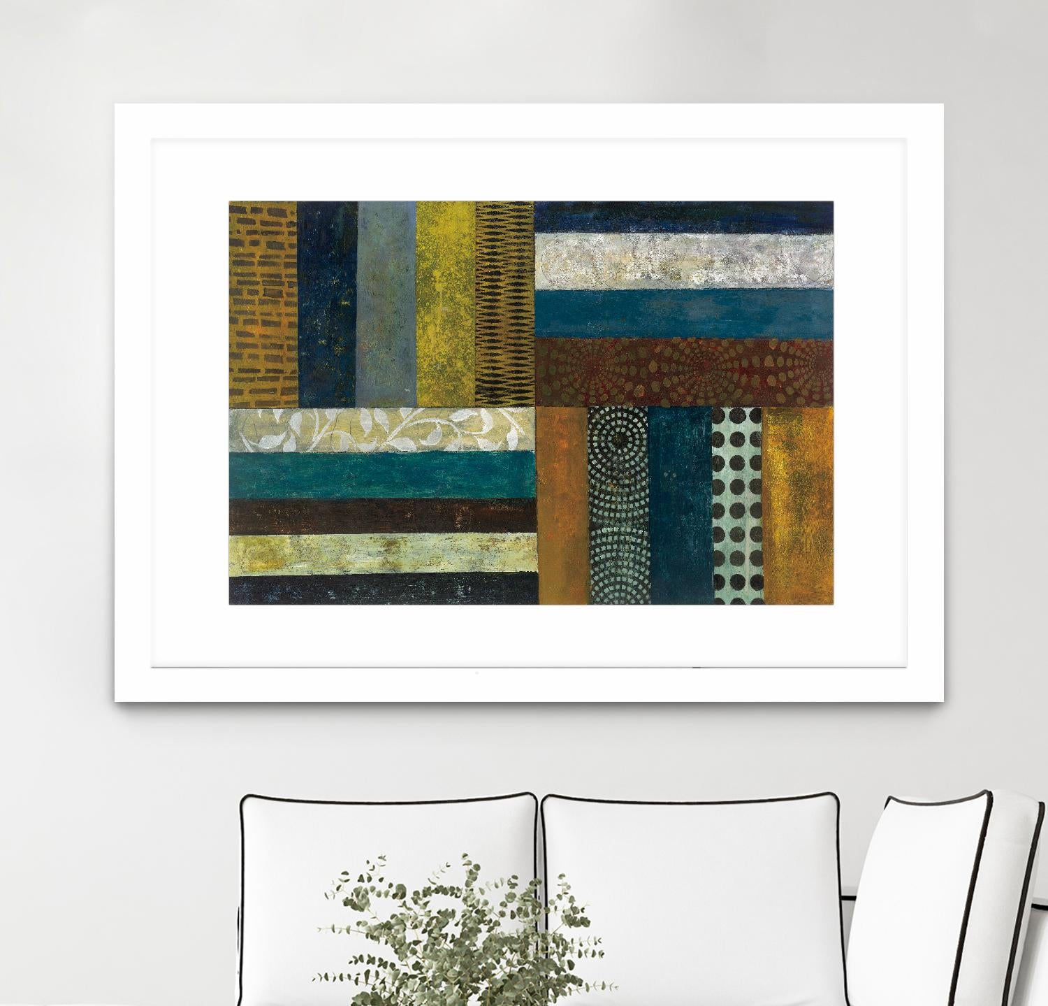 Juxtapose II by Cheryl Warrick on GIANT ART - blue shapes