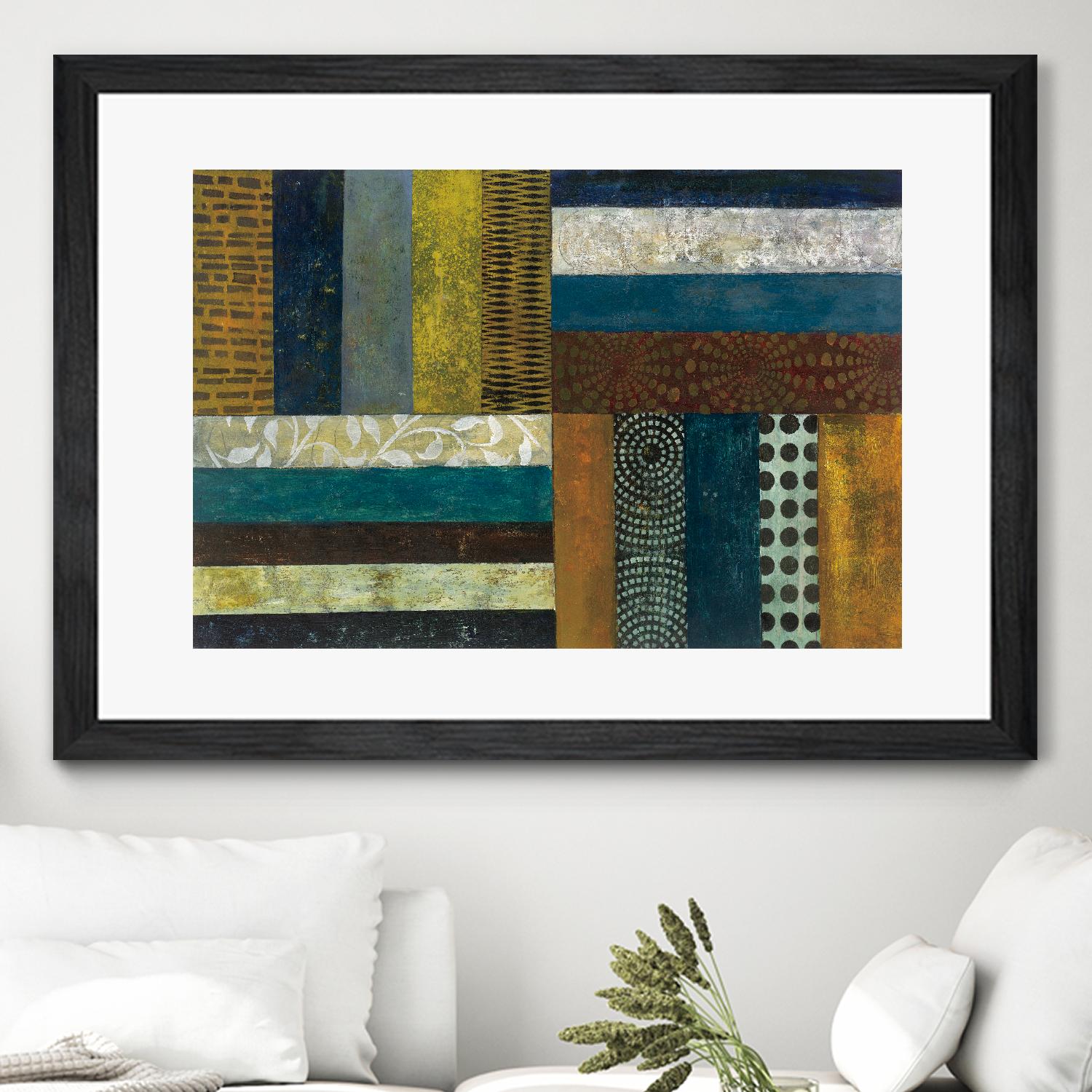 Juxtapose II by Cheryl Warrick on GIANT ART - blue shapes