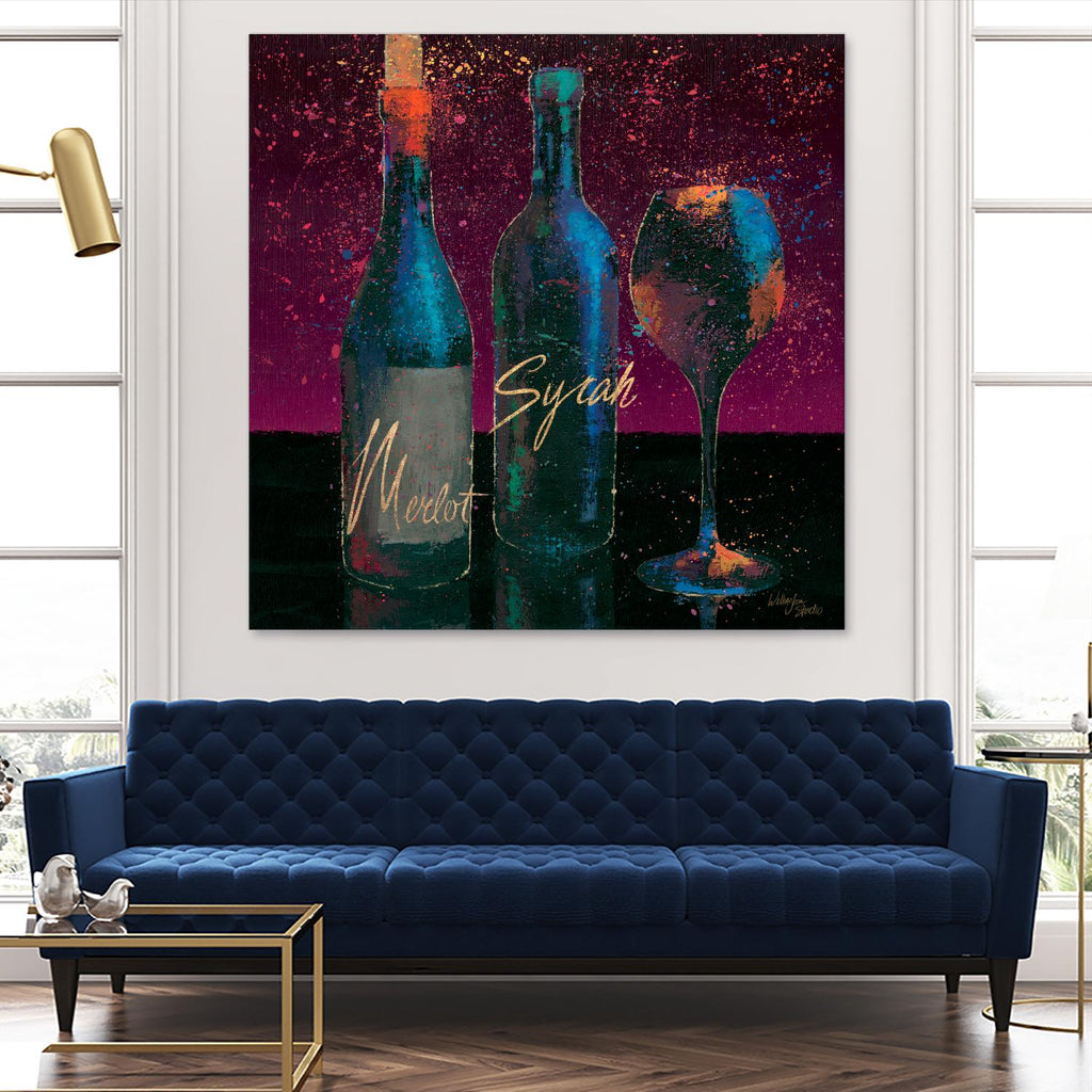 Wine Splash Dark III by Wellington Studio on GIANT ART - blue fruit-food-drink
