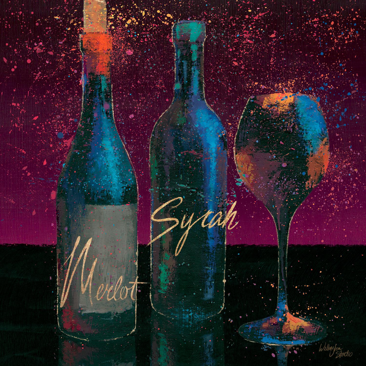 Wine Splash Dark III de Wellington Studio sur GIANT ART - bleu fruit-aliment-boisson