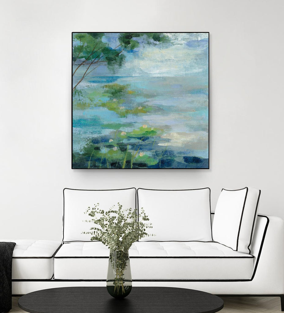 Lily Pond I by Silvia Vassileva on GIANT ART - blue landscape
