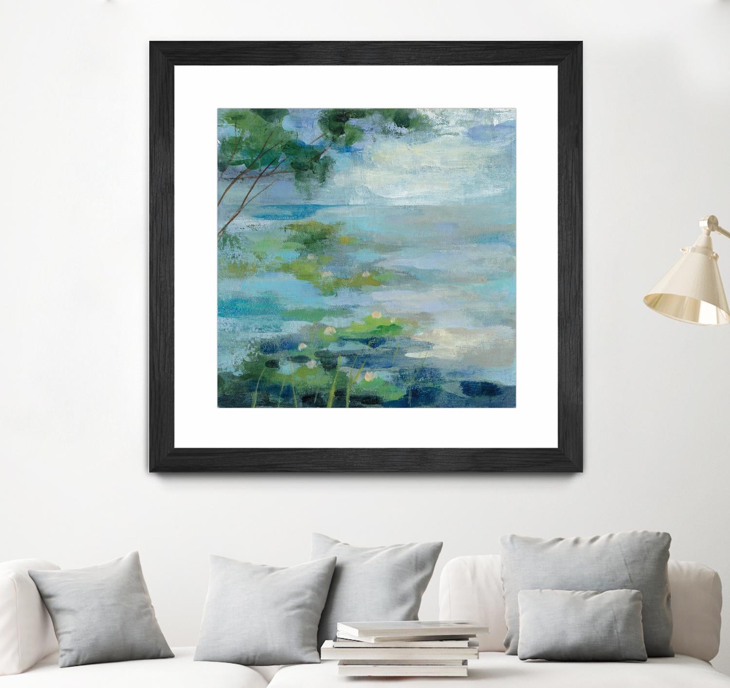 Lily Pond I by Silvia Vassileva on GIANT ART - blue landscape