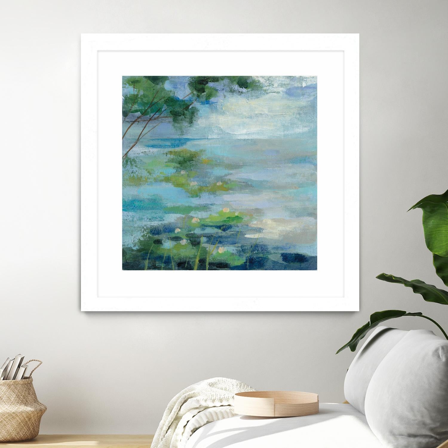 Lily Pond I by Silvia Vassileva on GIANT ART - blue landscape