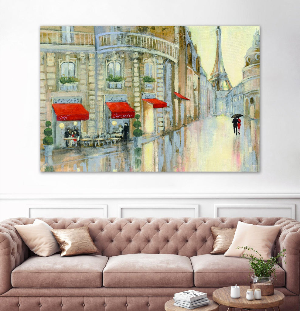 Touring Paris Couple by Julia Purinton on GIANT ART - beige everyday life